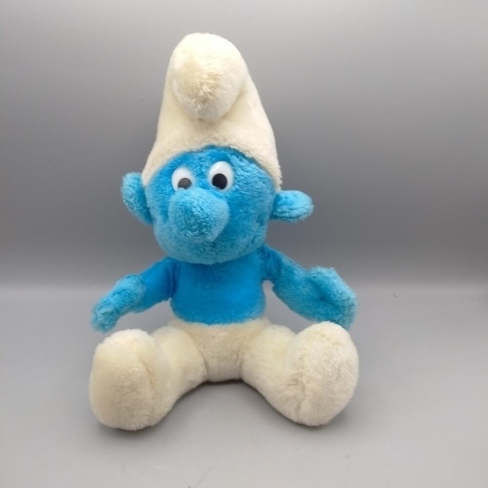 Peyo Wallace Berrie & Co Plush Smurf Stuffed Animal Blue Toy Doll Vintage 1979